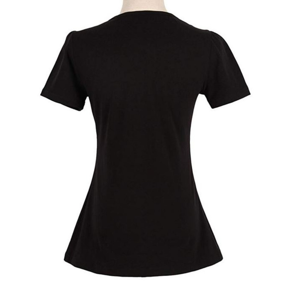 Vintage Pinup Style Sweetheart Neck Top, Black S/P - Picture 2 of 8